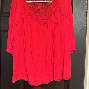 Torrid Coral Embellished 3/4 Sleeve Blouse